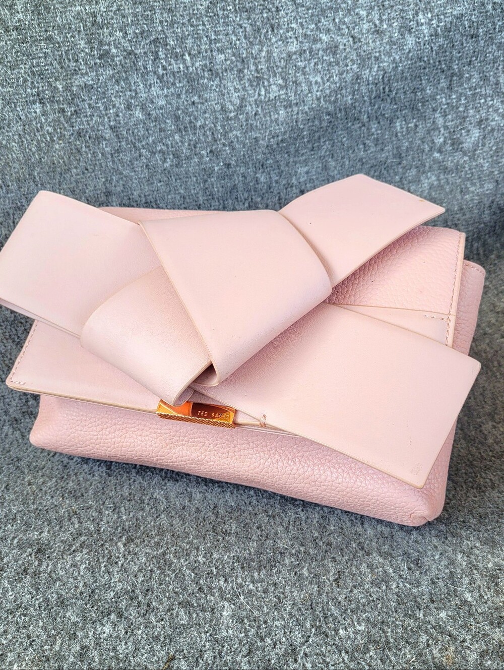 *Rare* Ted Baker Pink and Rose Gold Bow Clutch Bag